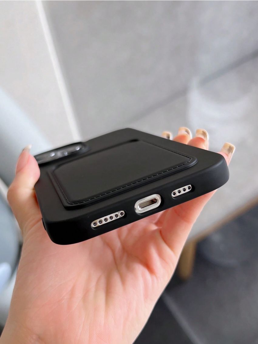 Tpu Integrated Card Holder Phone Case Compatible With Apple Iphone
