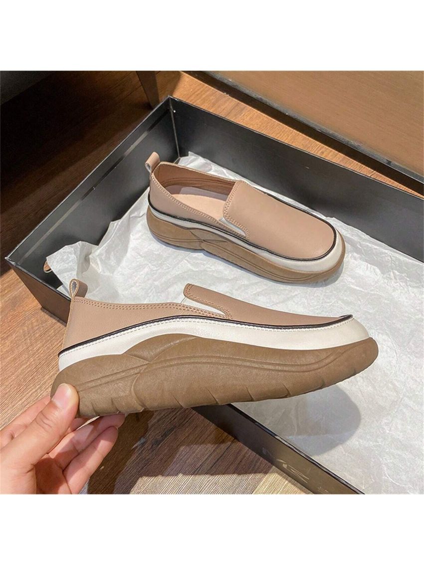 Women's Convenient Slip-on Loafers With Thick Soles For All Seasons, Casual Comfortable Shake Shoes For Outdoor Activities