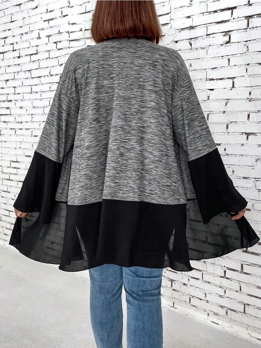 Plus Size Casual Patchwork Jacket