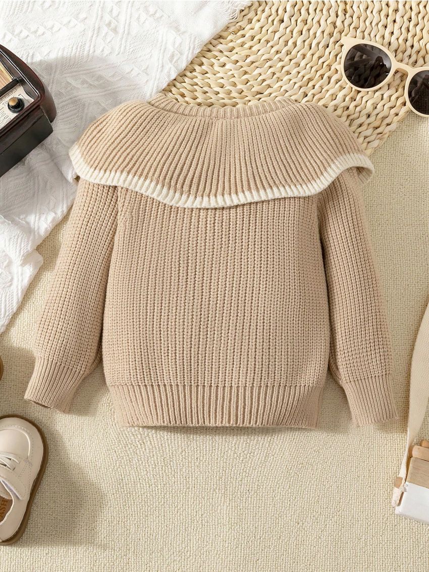 Baby Girls' Ruffle Collar Cardigan, Winter