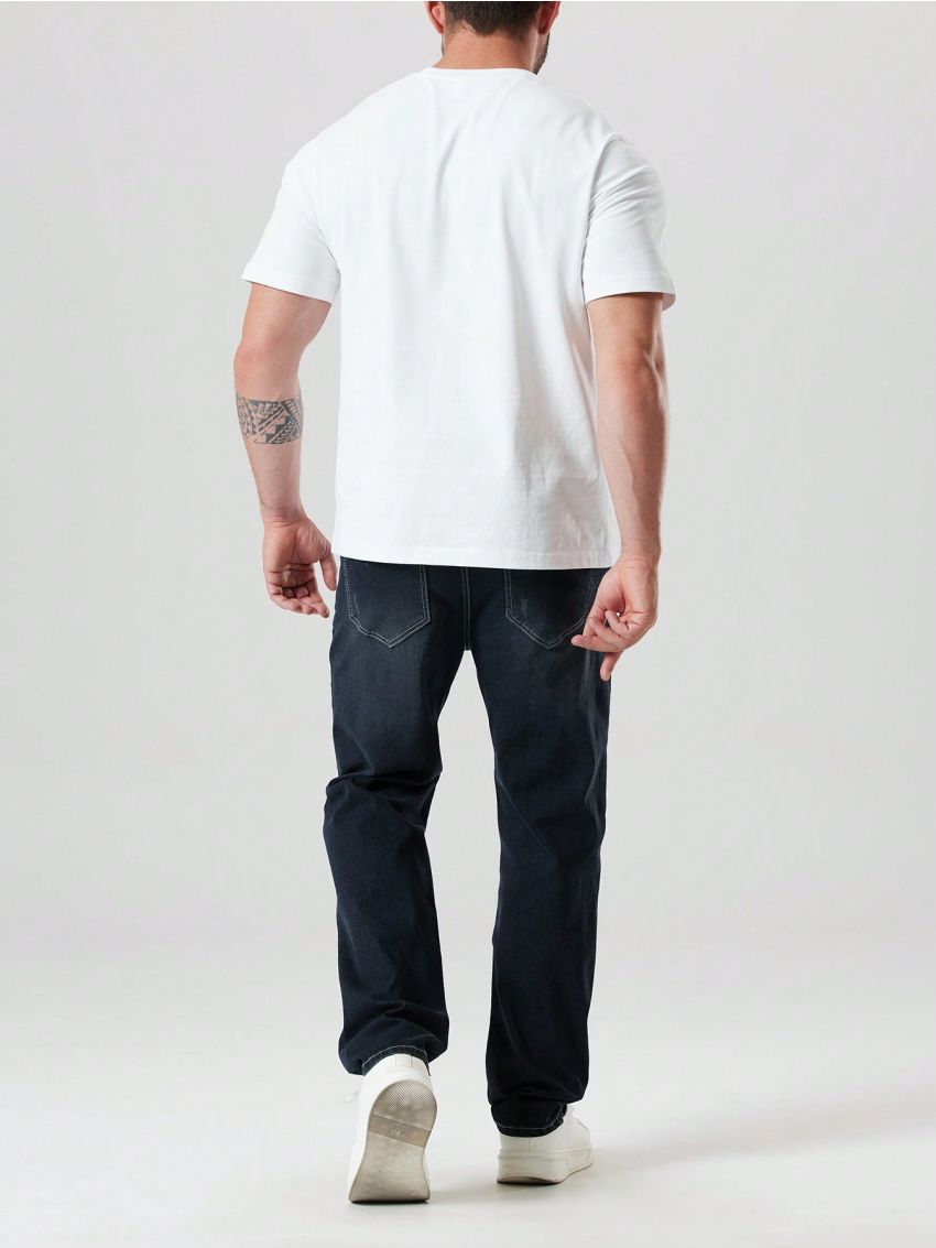 Extended Sizes Men's Plus Size Straight Leg Jeans