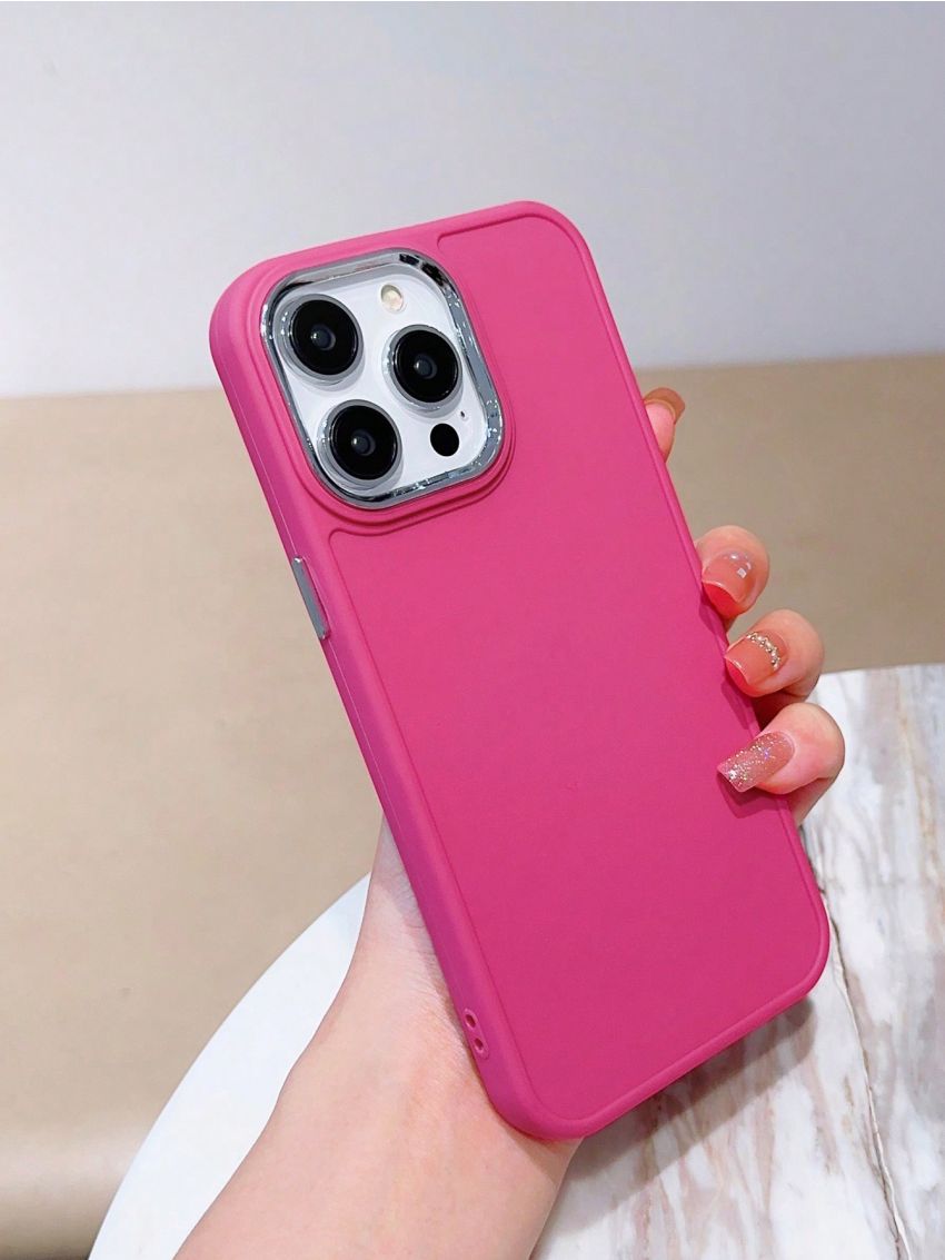 Silicone Electroplating Frame Phone Case With Large Hole Design, Compatible With Apple
