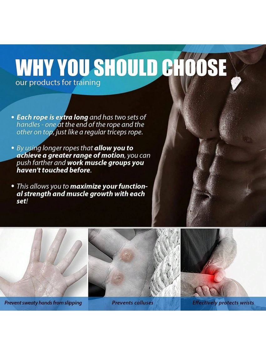 Six Hole Triceps Rope Cable Attachment Handle, With Larger Range Of Motion And Six Hole Tricep Pull Down Cable Attachment, For Exercises Such As Push Down, Sit-up, Face Pull, Etc. In Professional Gym