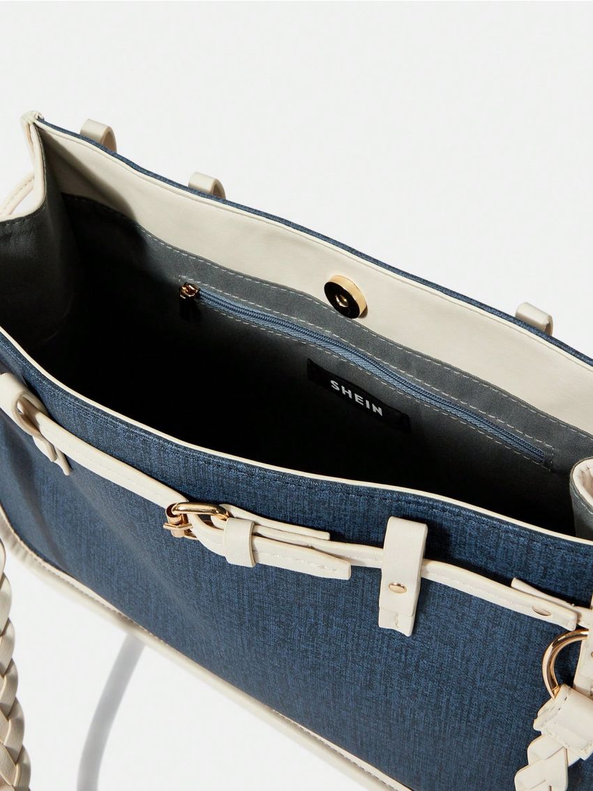 SHEIN BIZwear Braided Strap Minimalist Shoulder Bag