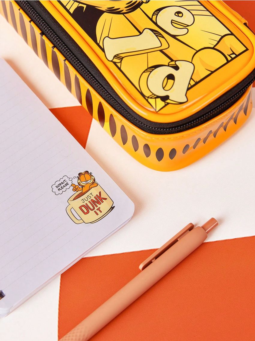 GARFIELD X SHEIN Cartoon Cat Print Yellow Notebook