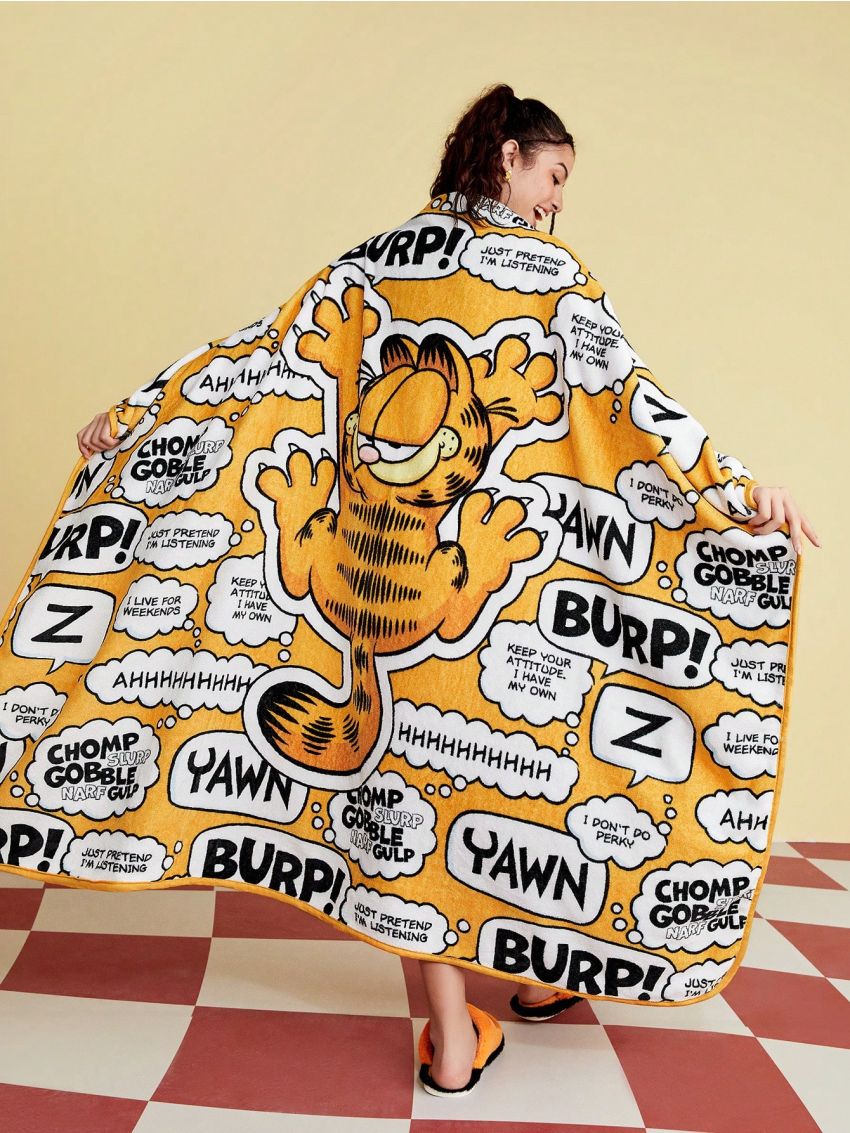 GARFIELD X SHEIN Garfield Co-branded Printed Flannel Blanket