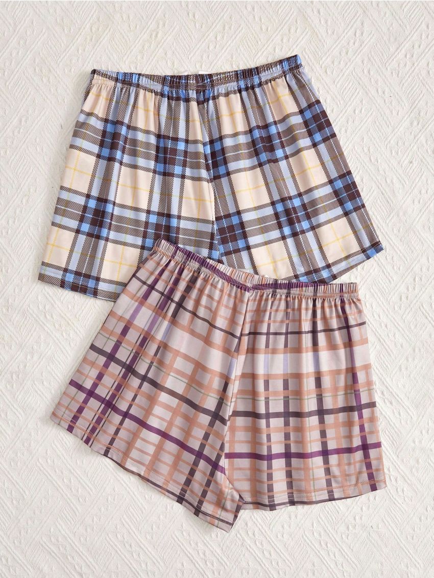2pcs Women's Plaid Pajama Bottoms
