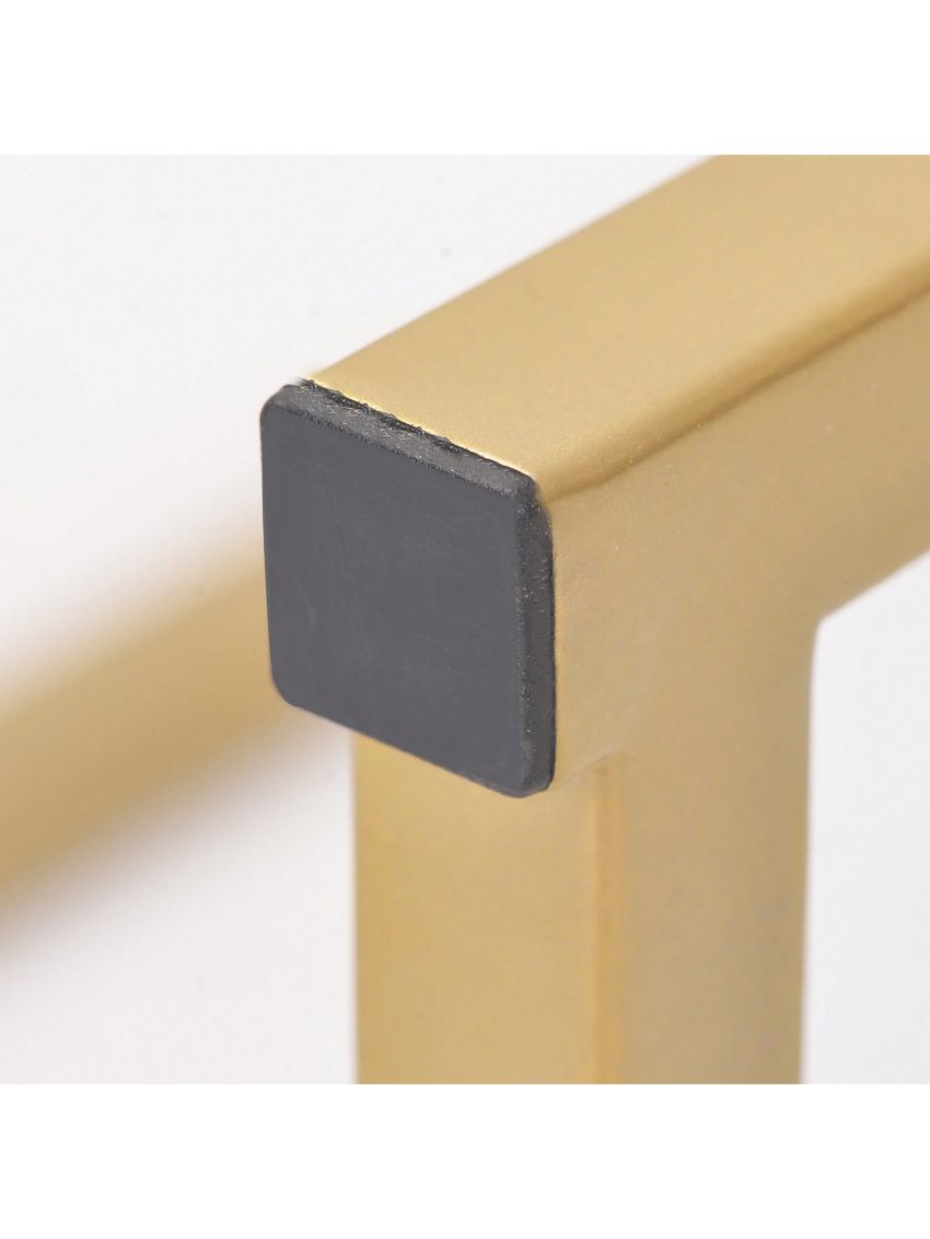 3-piece Modern Pub Set with Faux Marble Countertop and Bar Stools, White/Gold