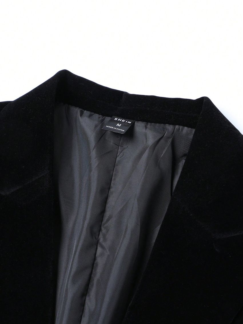 Manfinity Mode Men 1pc Velvet Blazer
