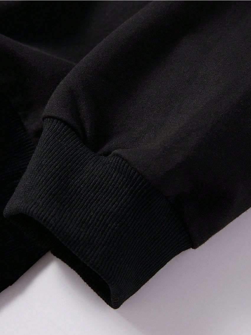 Men Slogan Star Graphic Drop Shoulder Drawstring Hoodie