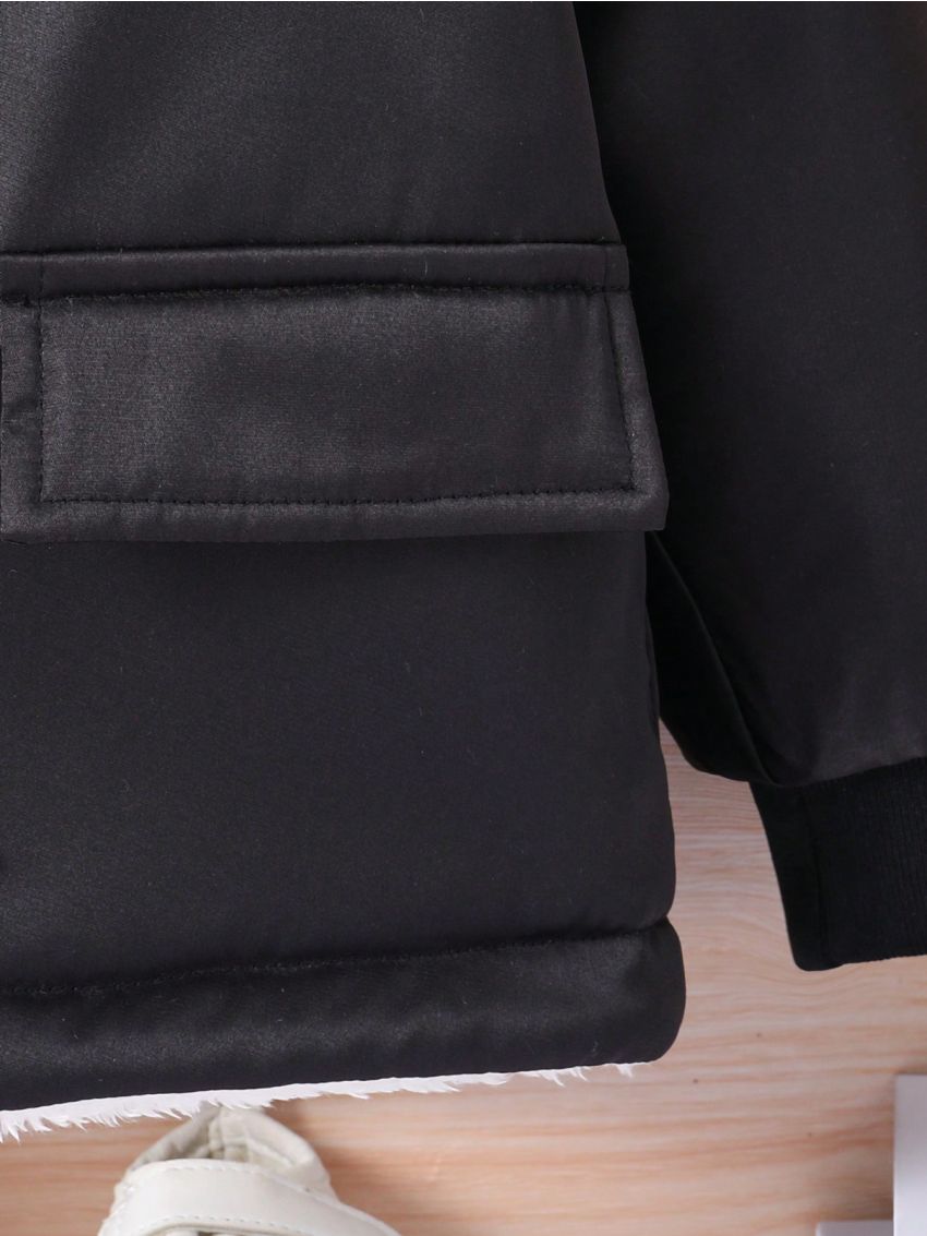 Toddler Boys' Hooded Spider Design Warm Padded Jacket