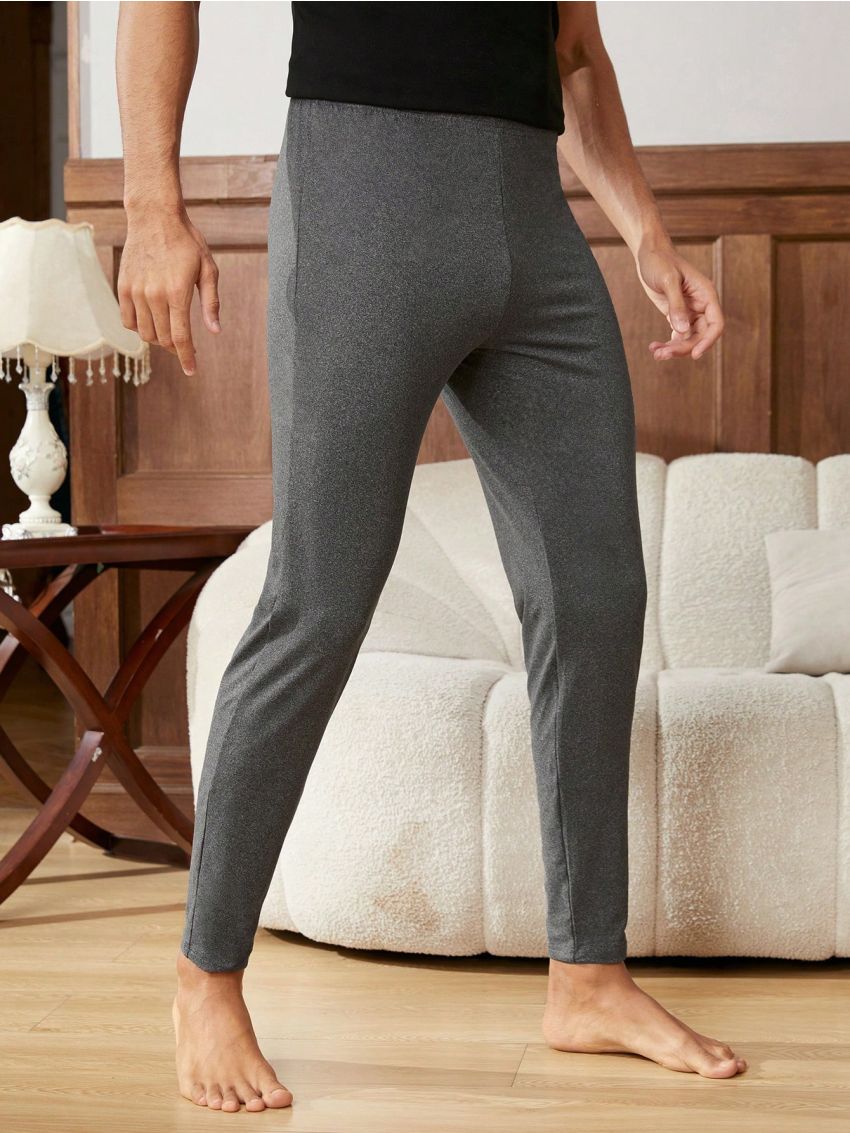 Men's Knitted Solid Color Thermal Compression Base Layer Leggings