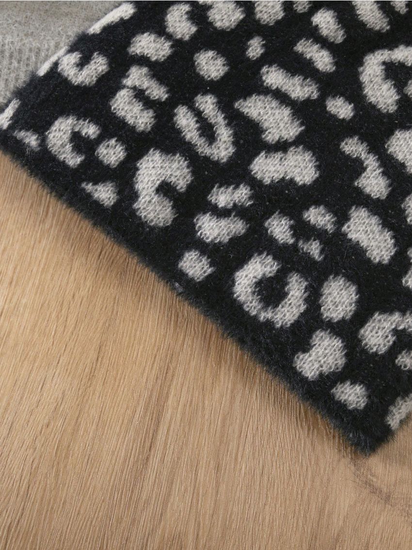 Infant Girls' Comfortable Leopard Print Skirt & Sweater Outfit Set, Winter