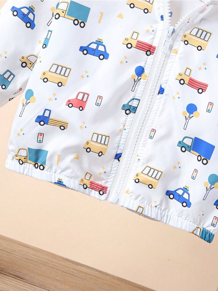 Baby Boys' Sun-Protective Jacket With Cute Car Pattern