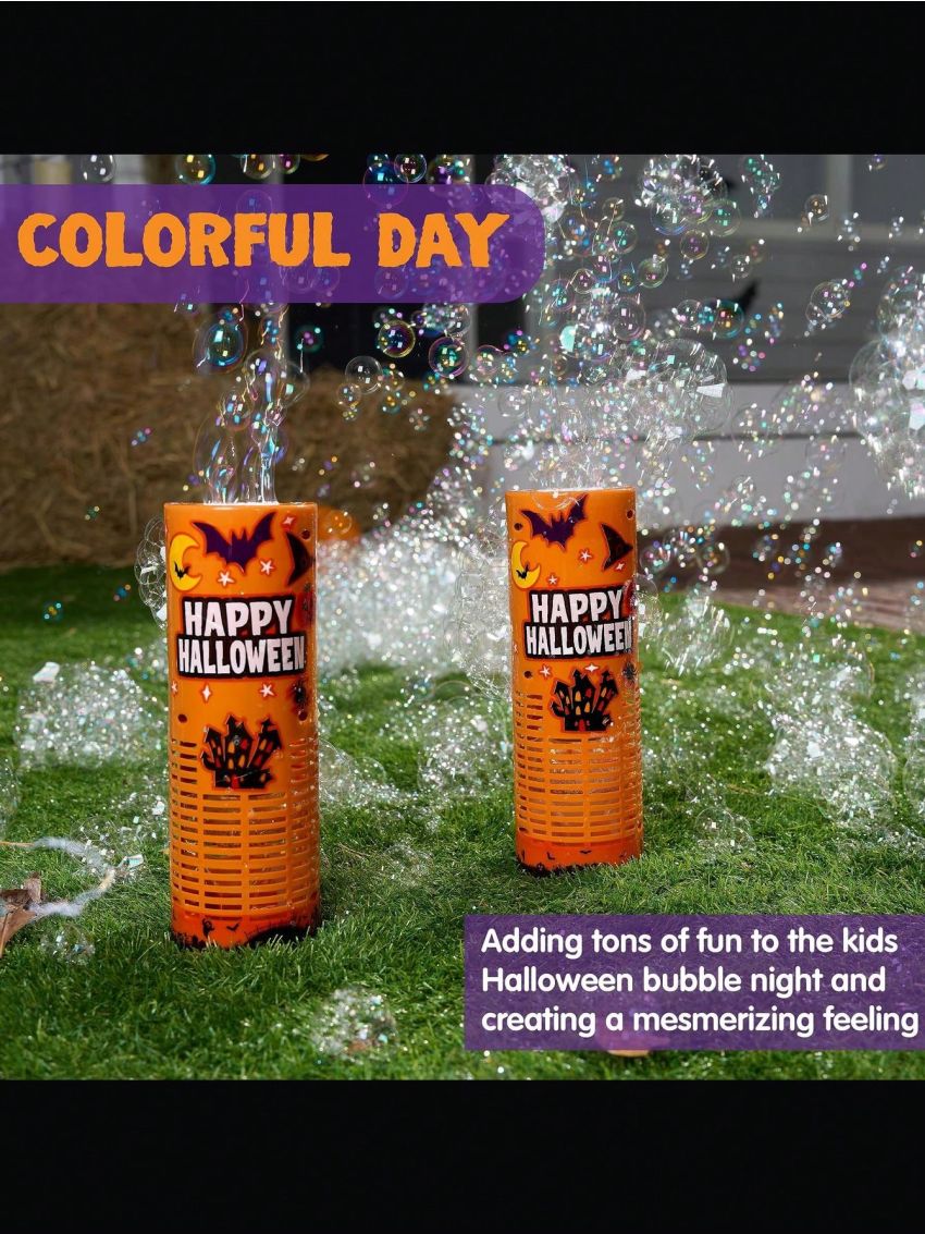 JOYIN 2 PCS Halloween Light Up Bubble Machine Toys, Glowing Automatic Bubble Blower Maker with Light for Kids Outdoor Toys, LED Bubble Blower Wand, Halloween Party Favors, Wedding, Birthday Gift Toy