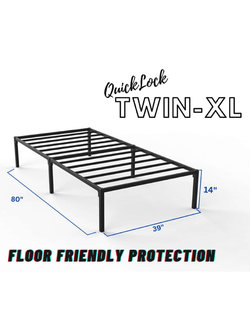 Silent & Durable | No Need for a Box Spring | FastLock Metal Bed Frame Platform | 14-Inch Mattress Support Metal Bed Frame Size | Platform Bed Frame with a 3500 LB Capacity