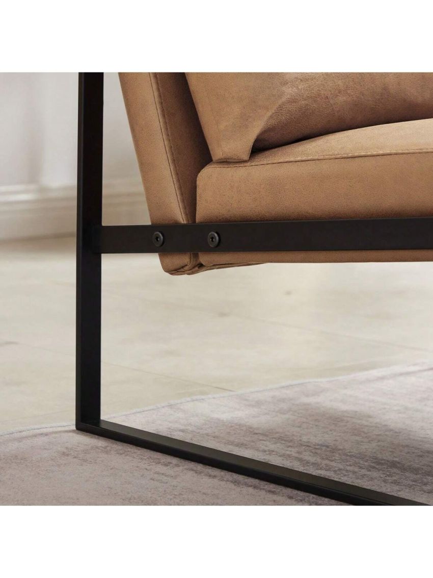 Upgrade Leather Accent Chairs Set of 2 for Living Room Chairs with Extra Thick Padded Backrest and Seat Cushion Non-Slip Adsorption Feet, Metal Frame Bedroom Chairs for Home/Office/Hotel