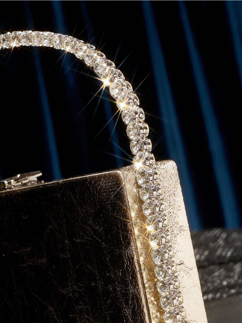 SHEIN SXY Rhinestone Box Clutch Evening Bag