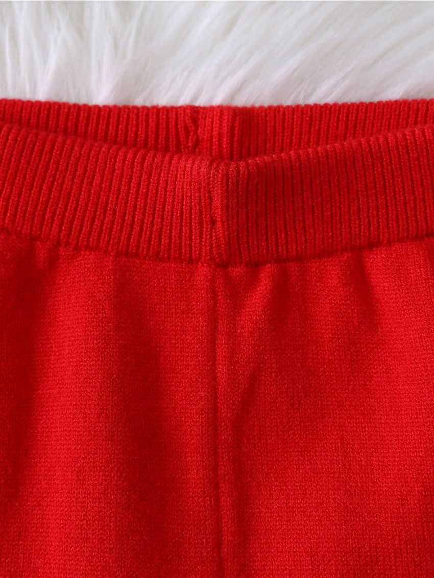 Baby Girl Mushroom Pattern Sweater & Knit Pants