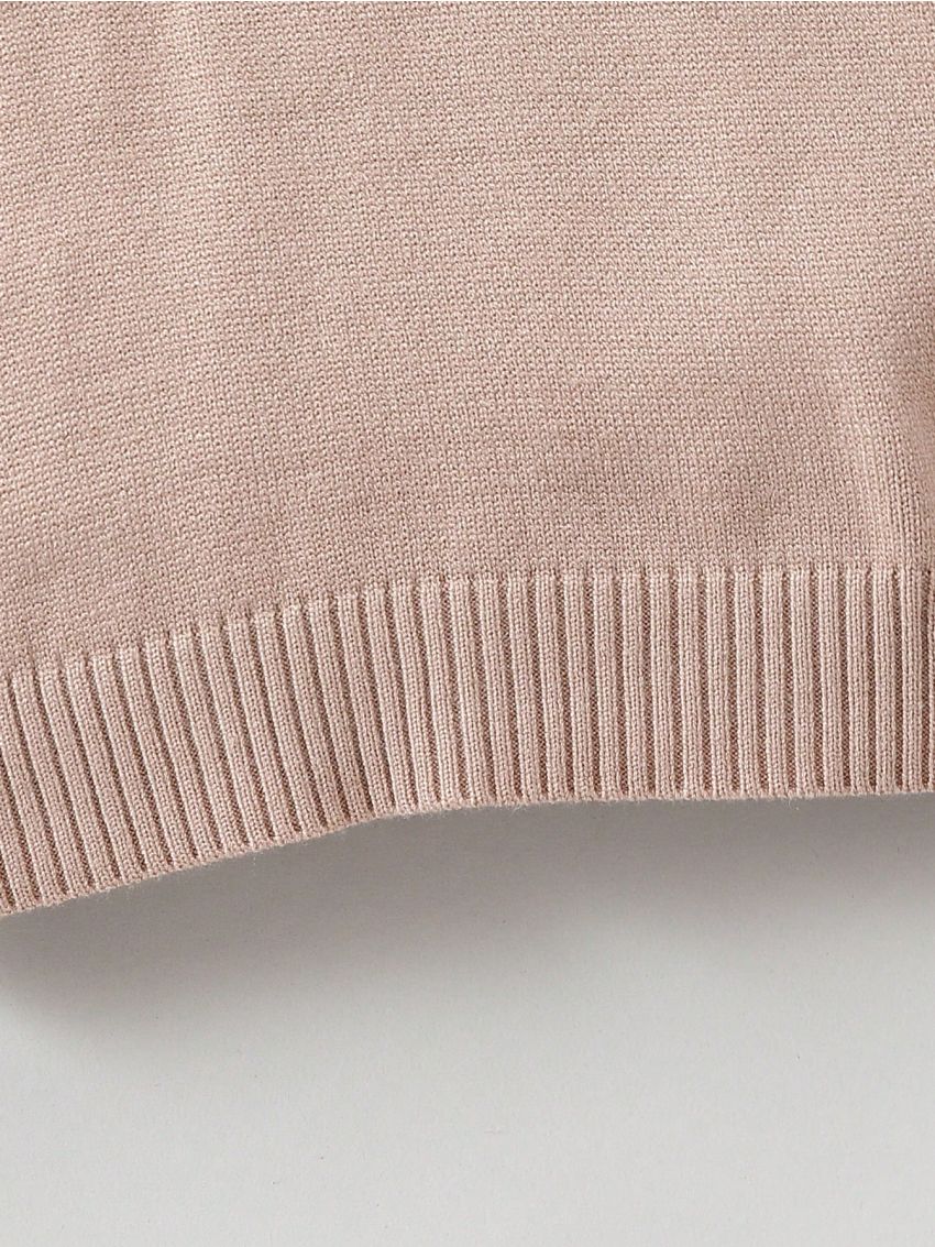 Baby Girls' Collar With Bow Decorated Sweater