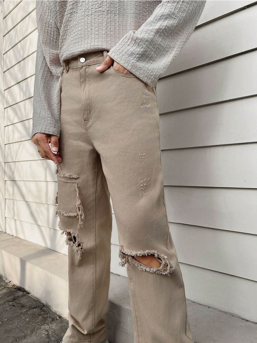 Manfinity Men's Distressed Denim Jeans