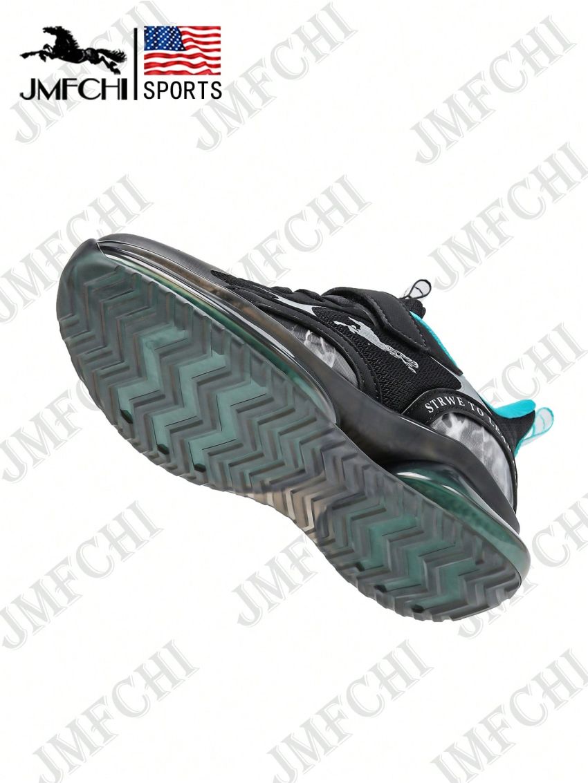 JMFCHI Kids Running Shoes Lightweight Breathable Boys and Girls Athletic Shoes Black and Blue for Little Kids/Toddler