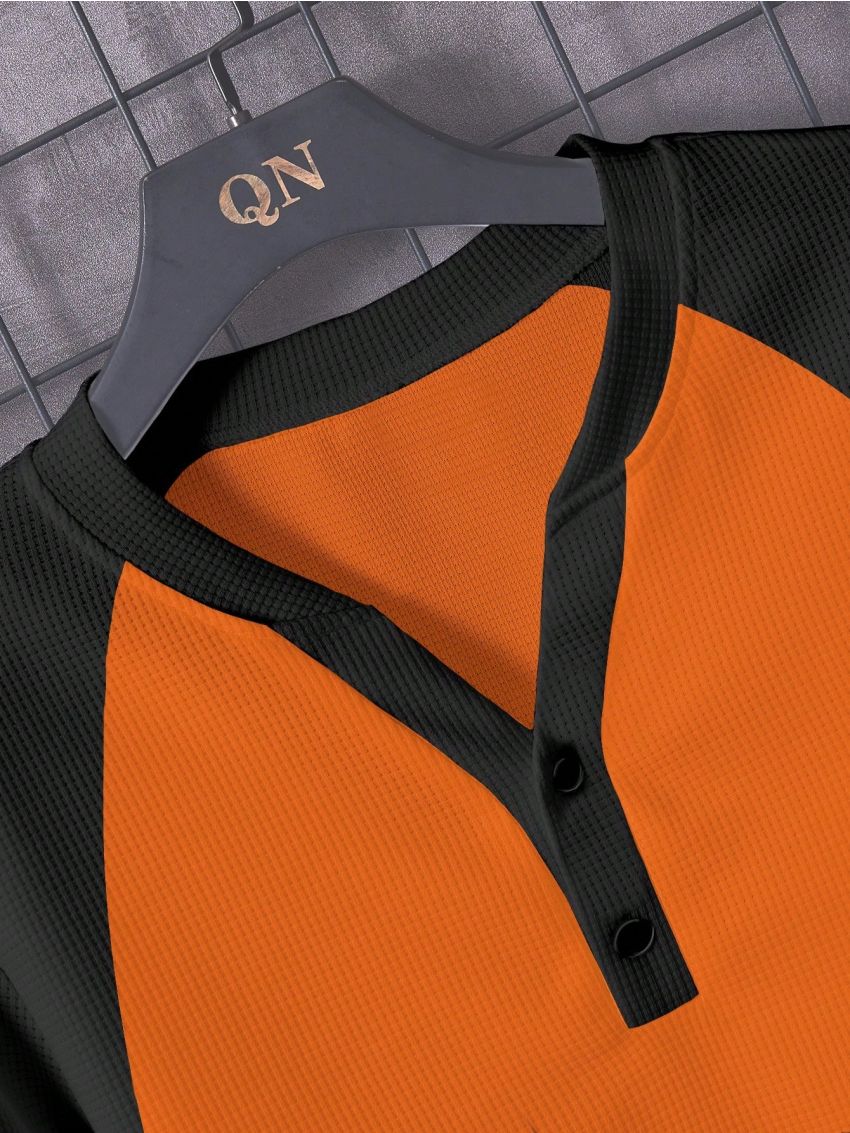 Men Colorblock Raglan Sleeve Tee