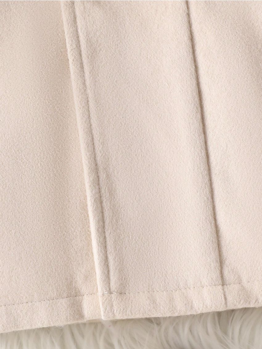 Simple Woolen Long-sleeved Coat For Babies And Girls, Everyday Autumn And Winter Style