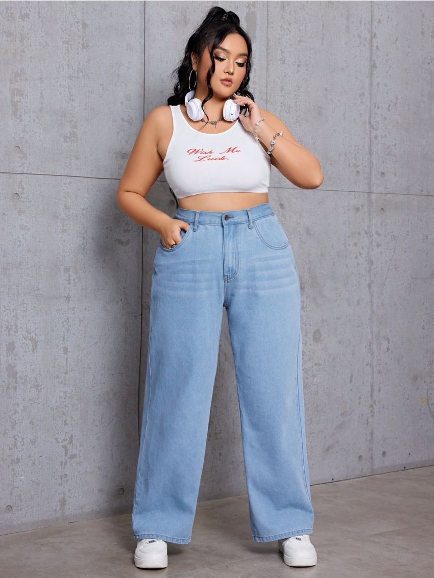 Plus Size Straight Leg Jeans