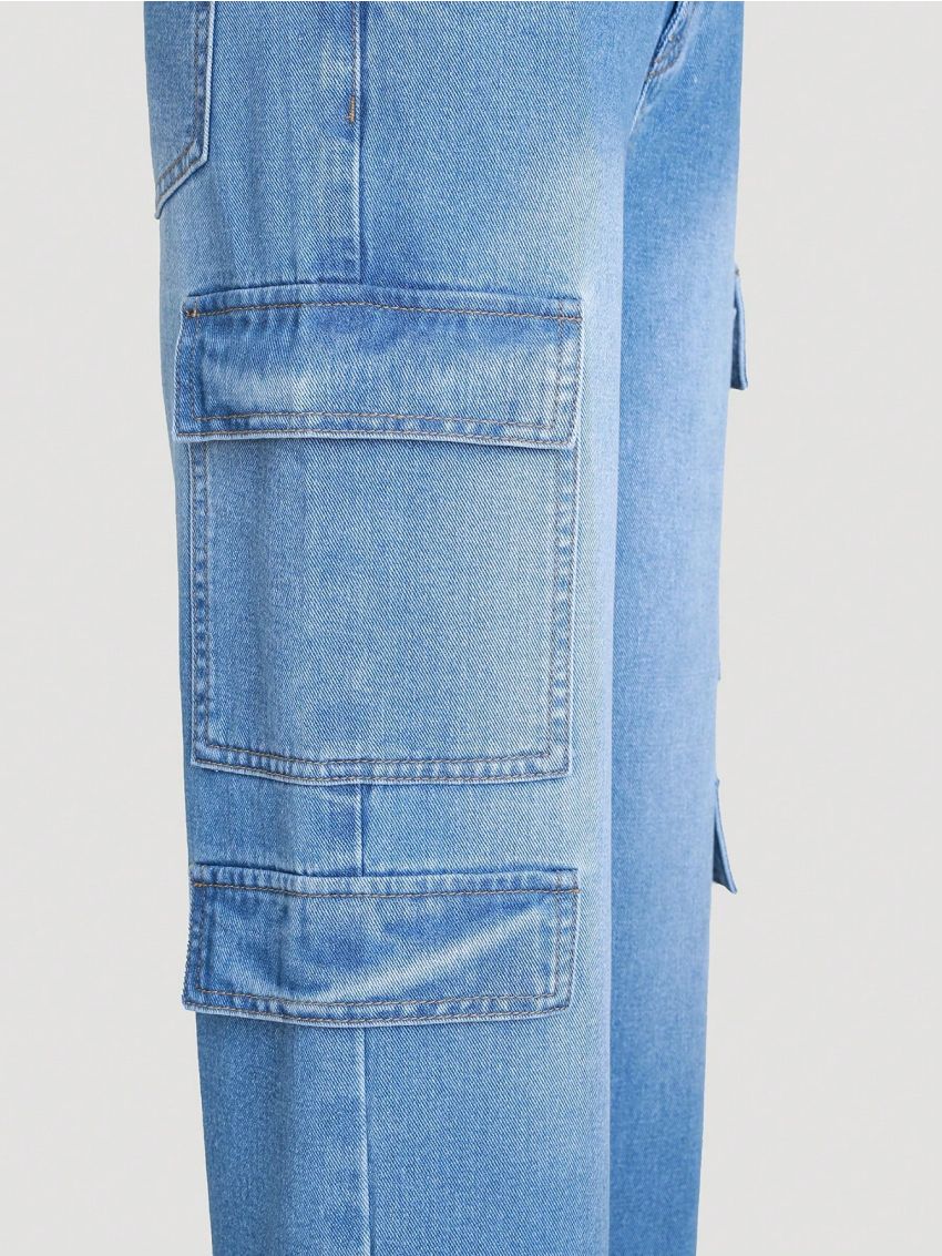 Tween Girls' Denim Vest With Front Pockets And Carpenter Jeans Set