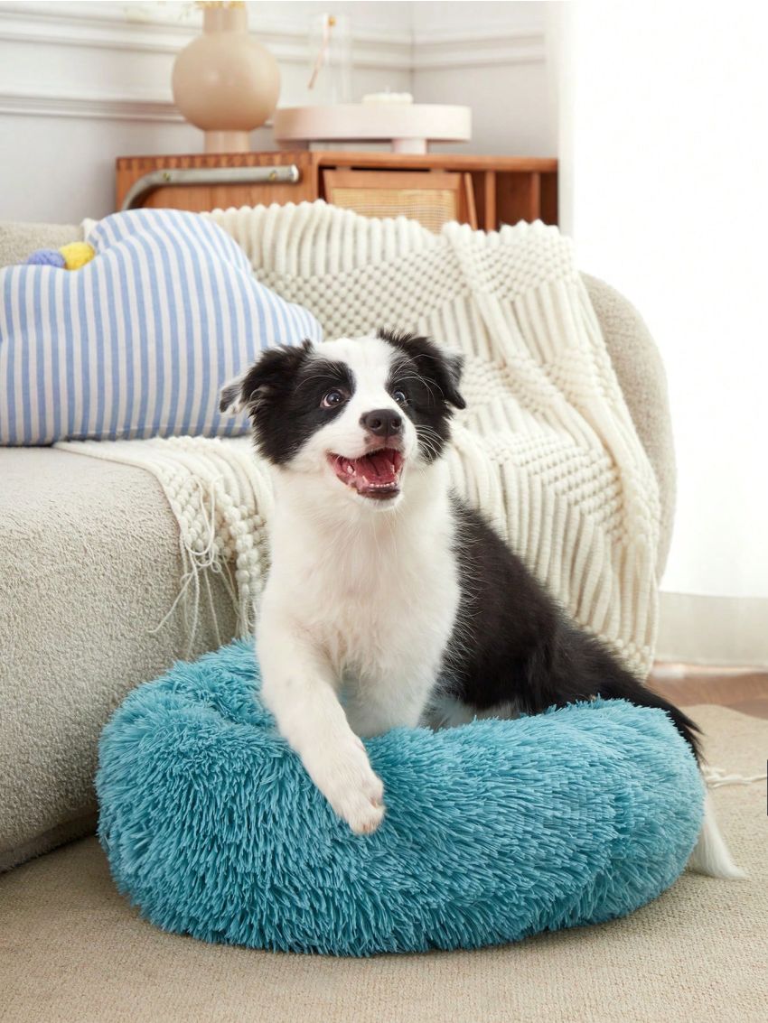 PETSIN Green Plush Deep Sleep Dog & Cat Round Bed, Removable And Washable