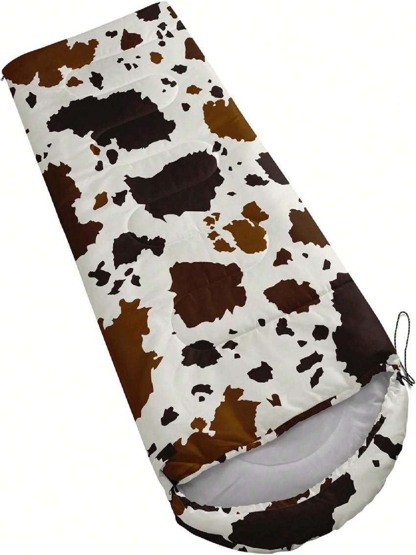 CVHOUSE Brown Cow Camping Sleeping Bags,3 Season Warm & Cool Weather,Lightweight,Waterproof Sleeping Bags for Adults & Kids,Traveling,and Outdoors,Camping Gear Equipment,31x90inch