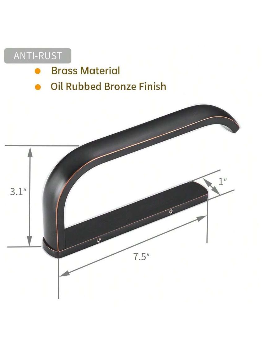 BESy 1pc Brass Toilet Tissue Paper Holder Bathroom Accessories Wall Mounted, Rust Protection