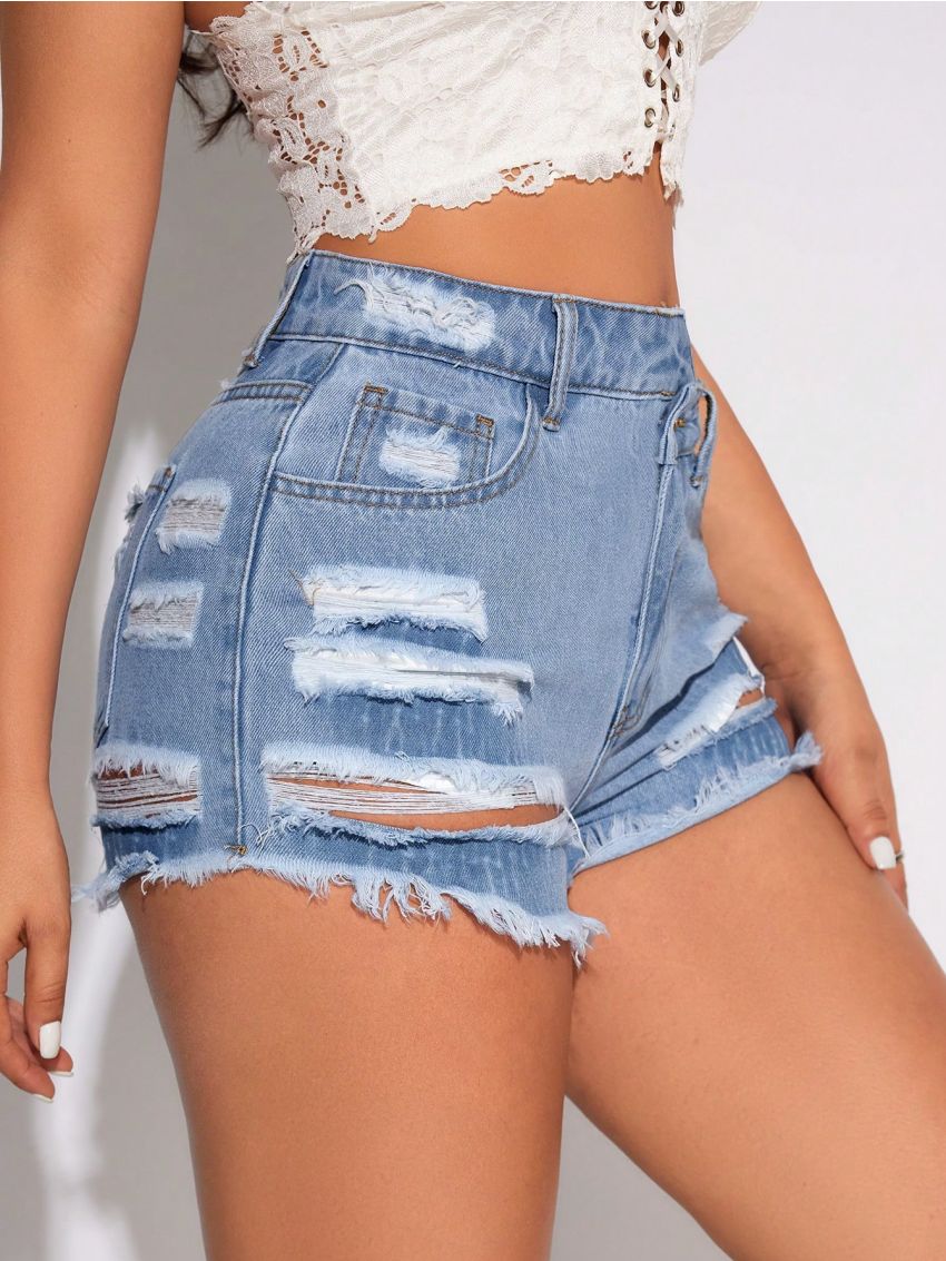 Women'S Distressed Denim Shorts