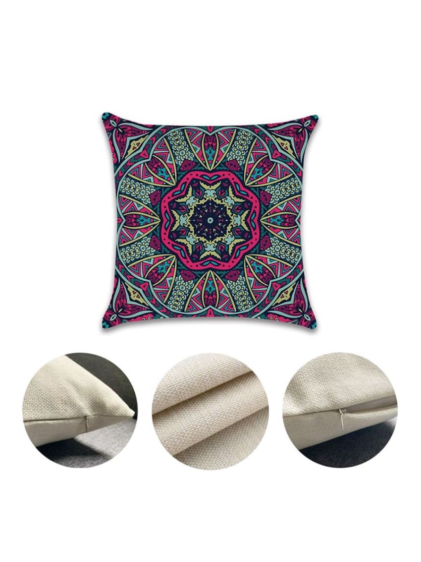 4pcs Beach Bohemian Geometric Flower Pattern Pillowcase Sofa Home Decor Pillow Covers, Pillow Core Not Included
