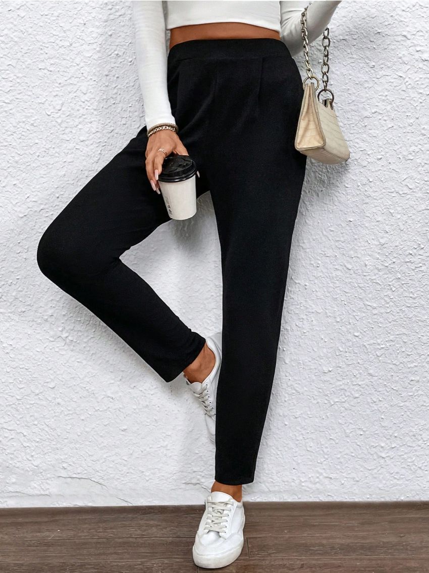 SHEIN Essnce Solid Carrot Pants