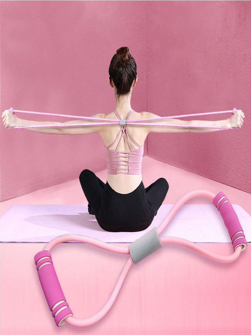 1pc 8-shaped Pull Rope Yoga Elastic Chest Exerciser For Fitness, Back & Chest Toning