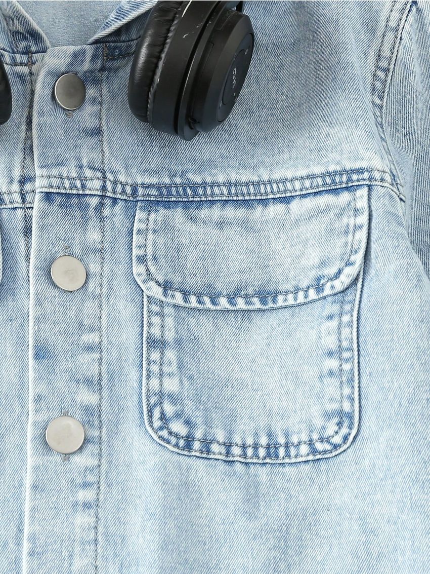 Boys' (Big) Comfortable Casual Hooded Denim Jacket