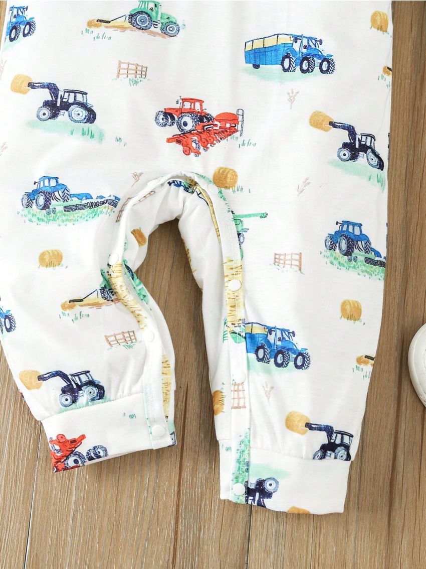 Boys' Overalls With Agricultural Vehicle Prints
