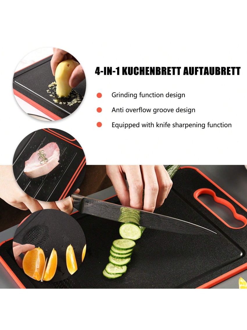 4-in-1 Defrosting Board Double-sided Frost Away Plate Chopping Board Kitchen Gadget With Knife Sharpener