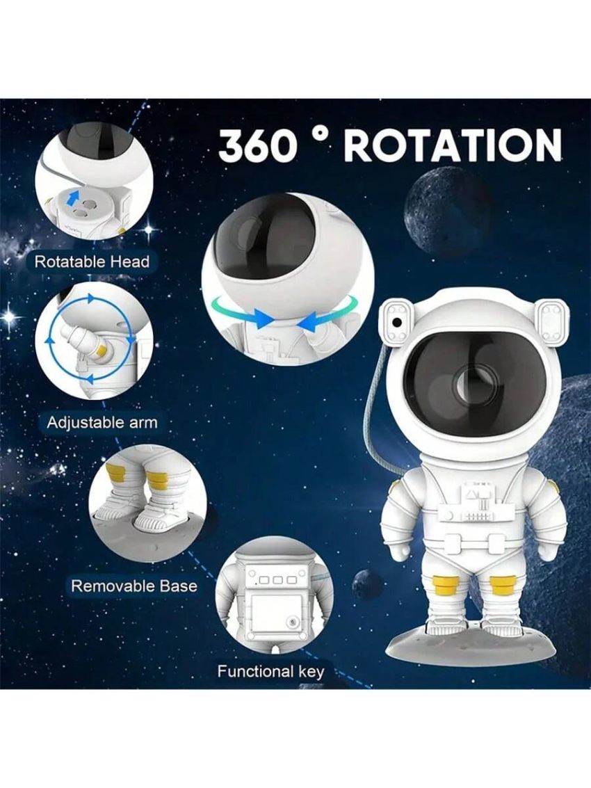 1pc Astronaut Galaxy Projector Night Light , Remote Control & Timer , For Home Decor Living Room, Halloween,Christmas Decor, Desk Office Accessories, For Camping, Party, Perfect Gift For Birthday Christmas