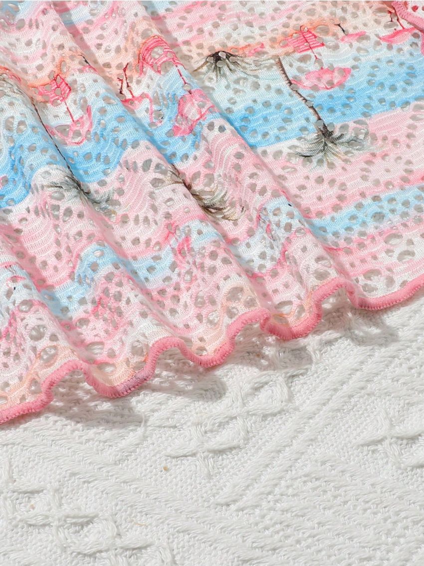 Big Girls' Palm Tree Print Kimono Cardigan