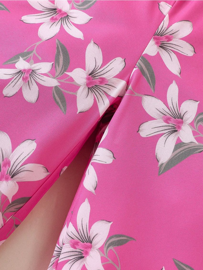 SHEIN Kids SUNSHNE Young Girl Floral Print Cami Jumpsuit