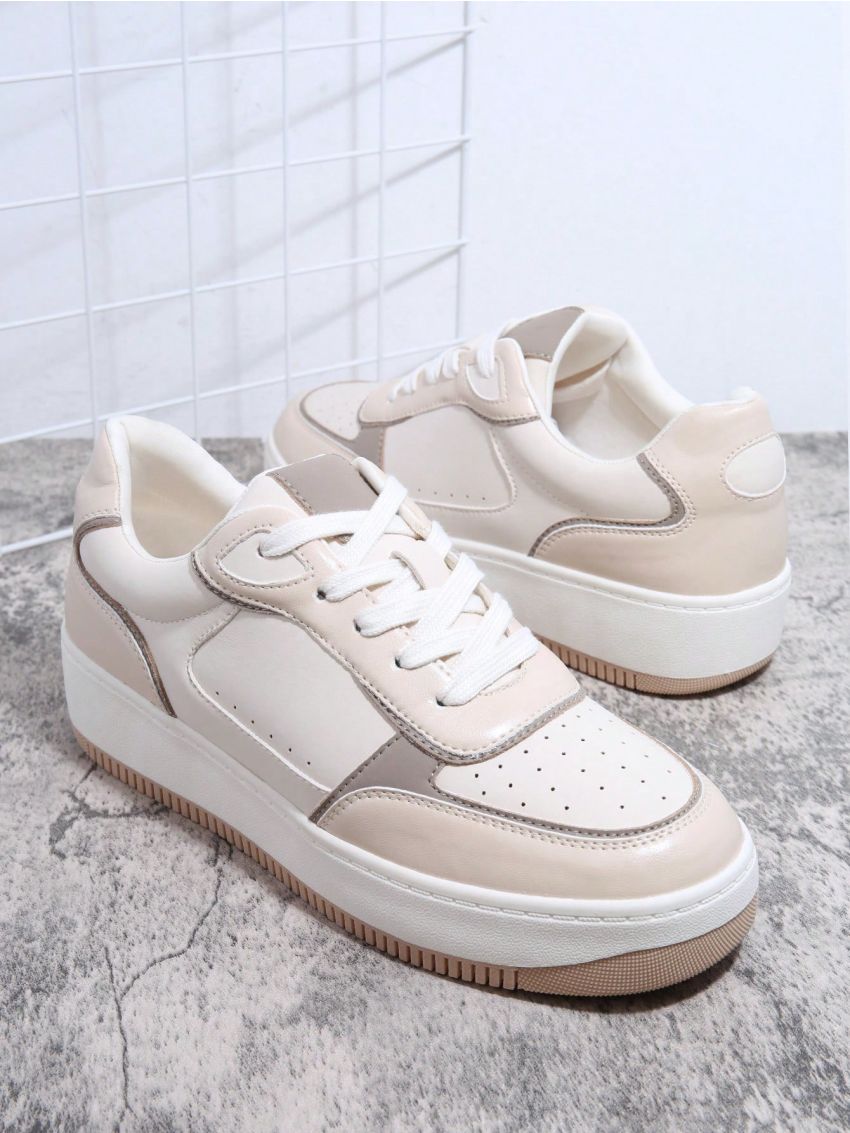 Colorblock Lace-up Front Skate Shoes