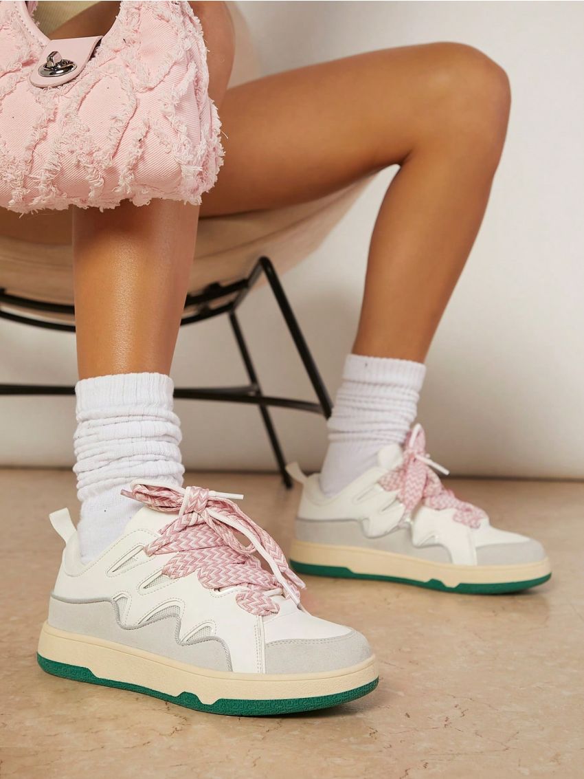 Colorblock Lace Up Sneakers