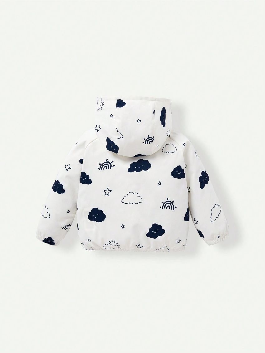 Cozy Cub Baby Boys' Cartoon Pattern Hooded Jacket With Raglan Sleeves