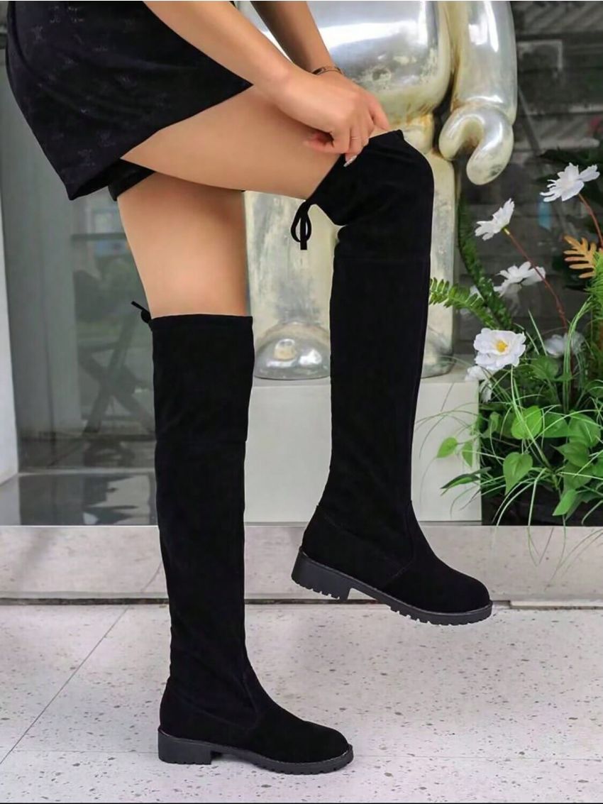 New Knee-high Stretchy Boots, 2023 Winter New Motorcycle Long Boots, Outdoor Fashionable Comfortable Boots