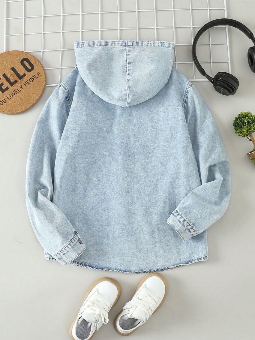 Boys' (Big) Comfortable Casual Hooded Denim Jacket