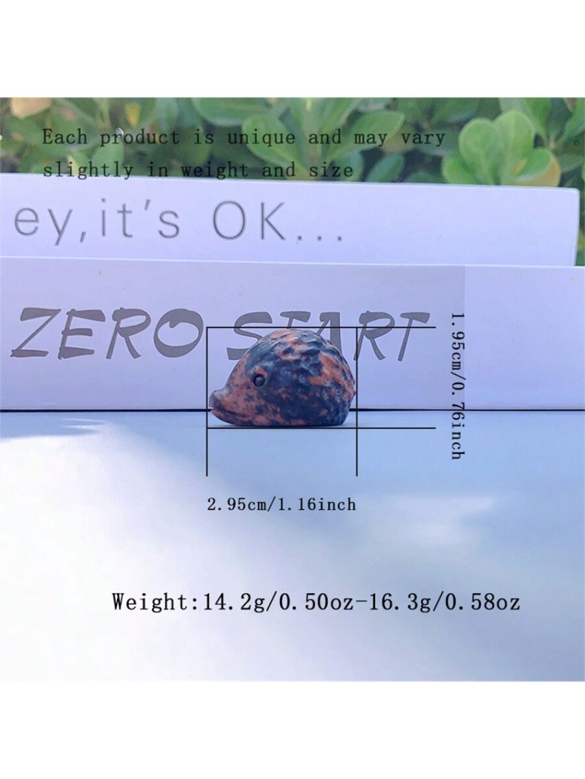 1pc Natural Crystal Carved Hedgehog Figurine, Random Color. Natural Stone, May Contain Irregular Cracks And Small Gaps.