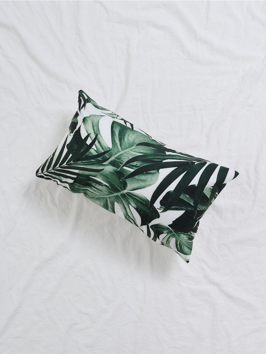 Tropical Plant Print Lumbar Pillowcase Without Filler